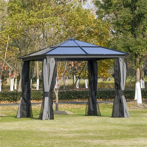 Outsunny gazebo reviews - Read page 1 of our customer reviews for more information on the Outsunny 10 ft. x 10 ft. x 9 ft. Steel Frame Outdoor Gazebo with Mosquito Netting and Weather …